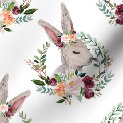 paprika floral rabbit with a crown 6"