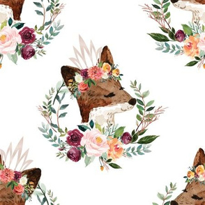 paprika floral fox with crown 6"