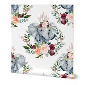paprika floral elephant with crown 6"