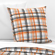 Halloween watercolor plaid - orange, grey, and black - LAD19