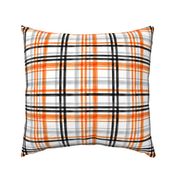 Halloween watercolor plaid - orange, grey, and black - LAD19