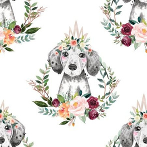 paprika floral dog with crown 6"