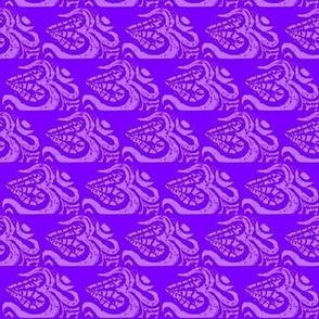 Om half circle Blockprint-mauve on violet