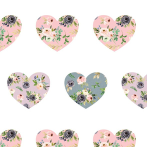 blush floral hearts