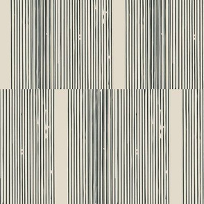 Organic Stripes in Charcoal on Cream