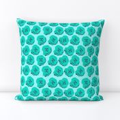 Aqua Blue Pop Art Rose Pattern 