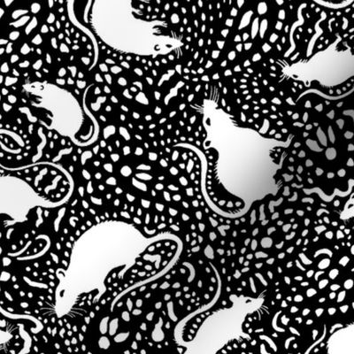 Paisley Rat Mosaic 8.6inch black white