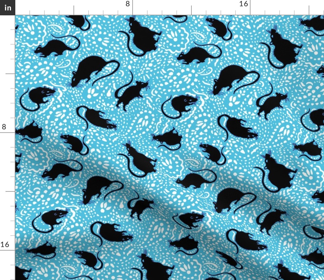 Paisley Rat Mosaic 5-inch turquoise white black