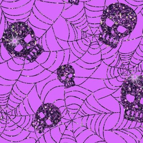 Skull glitter purple