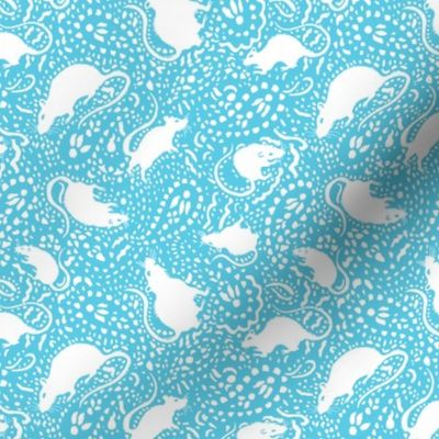 Paisley Rat Mosaic 5-inch turquoise white