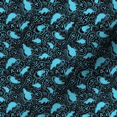 Paisley Rat Mosaic 3inch black turquoise