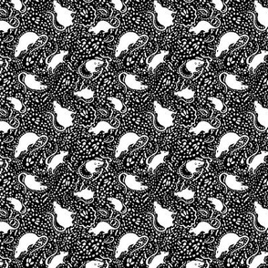 Paisley Rat Mosaic 3-inch black white