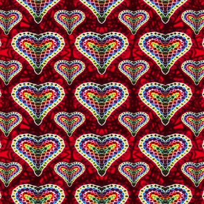 Hot Mosaic Rainbow Hearts