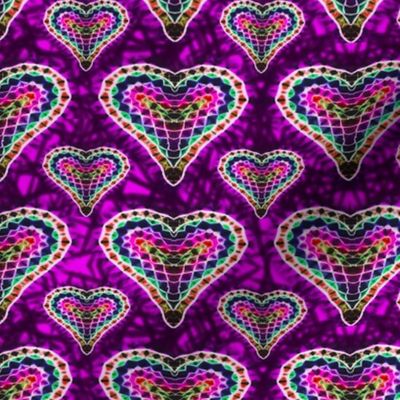 Purple Mosaic Hearts