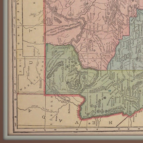 Arizona map, vintage, large
