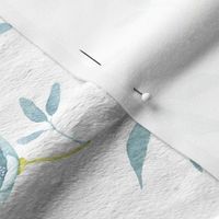 Tiny blue hand drawn watercolor flowers on white - Mix & Match with my Mice patterns