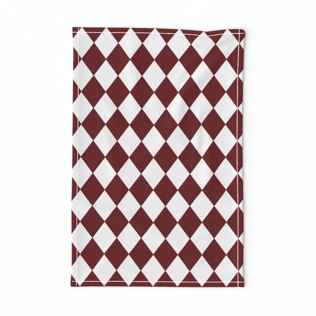 Merlot Red Small Modern Diamond Pattern