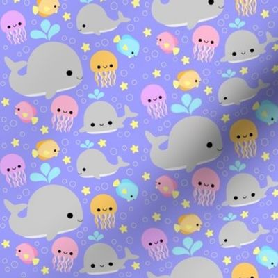 Whale Friends - Periwinkle MEDIUM