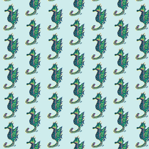 Seahorses on Turquoise 