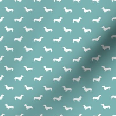 TINY marine blue dachshund silhouette fabric doxie design dachshunds fabric 