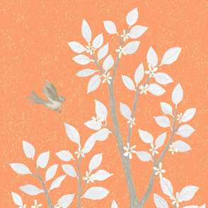 Orange Grey Citrus Blossom TREE PANEL1