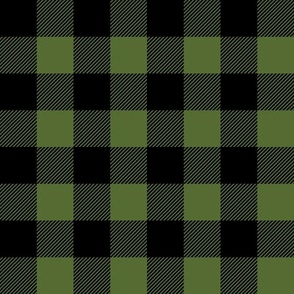 plaid - olive green and black - lineman coordinate C19BS