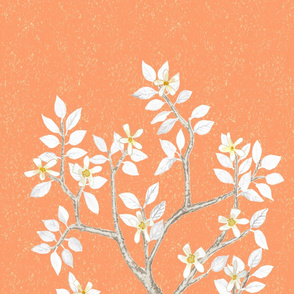Orange Grey Citrus Blossom Tree Panel 2