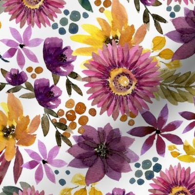 mustard and plum fall floral 