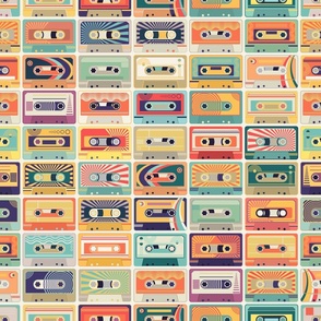 Retro Cassette Tapes Collection - Line