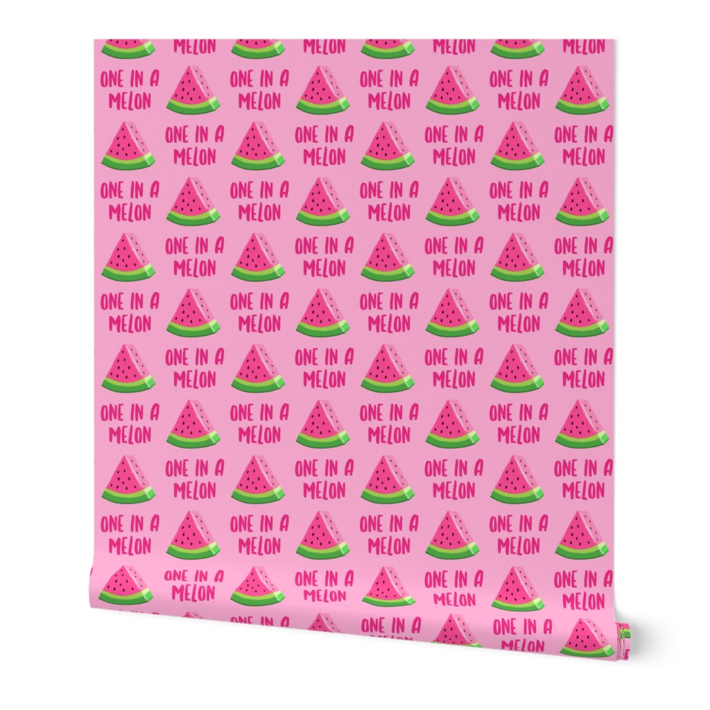 one in a melon - pink on pink - watermelon summer fruit - LAD19