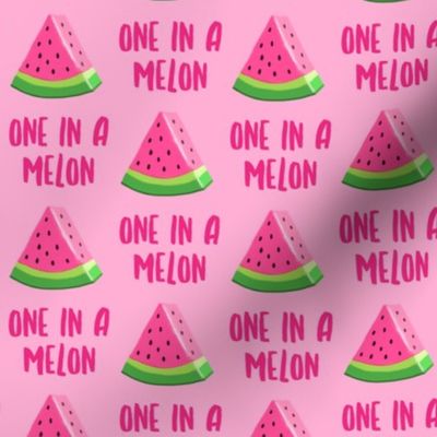 one in a melon - pink on pink - watermelon summer fruit - LAD19