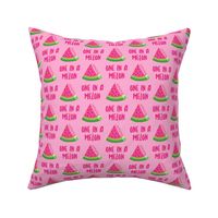 one in a melon - pink on pink - watermelon summer fruit - LAD19