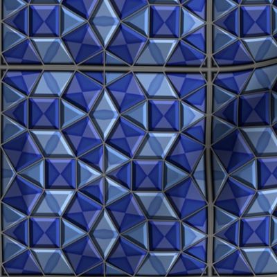 Fancy Faceted Tile in Blueberry Blue