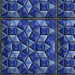 Fancy Faceted Tile in Blueberry Blue