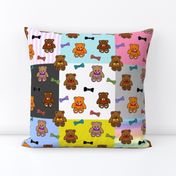 Brownie the Bear & Friends LOVE Bow Ties - patchwork #1 (large)