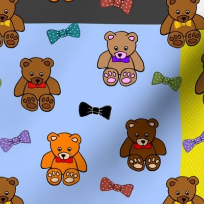 Brownie the Bear & Friends LOVE Bow Ties - patchwork #1 (large)