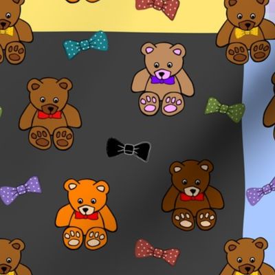 Brownie the Bear & Friends LOVE Bow Ties - patchwork #2 (large)