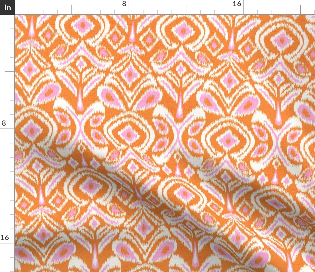 ikat flower - orange