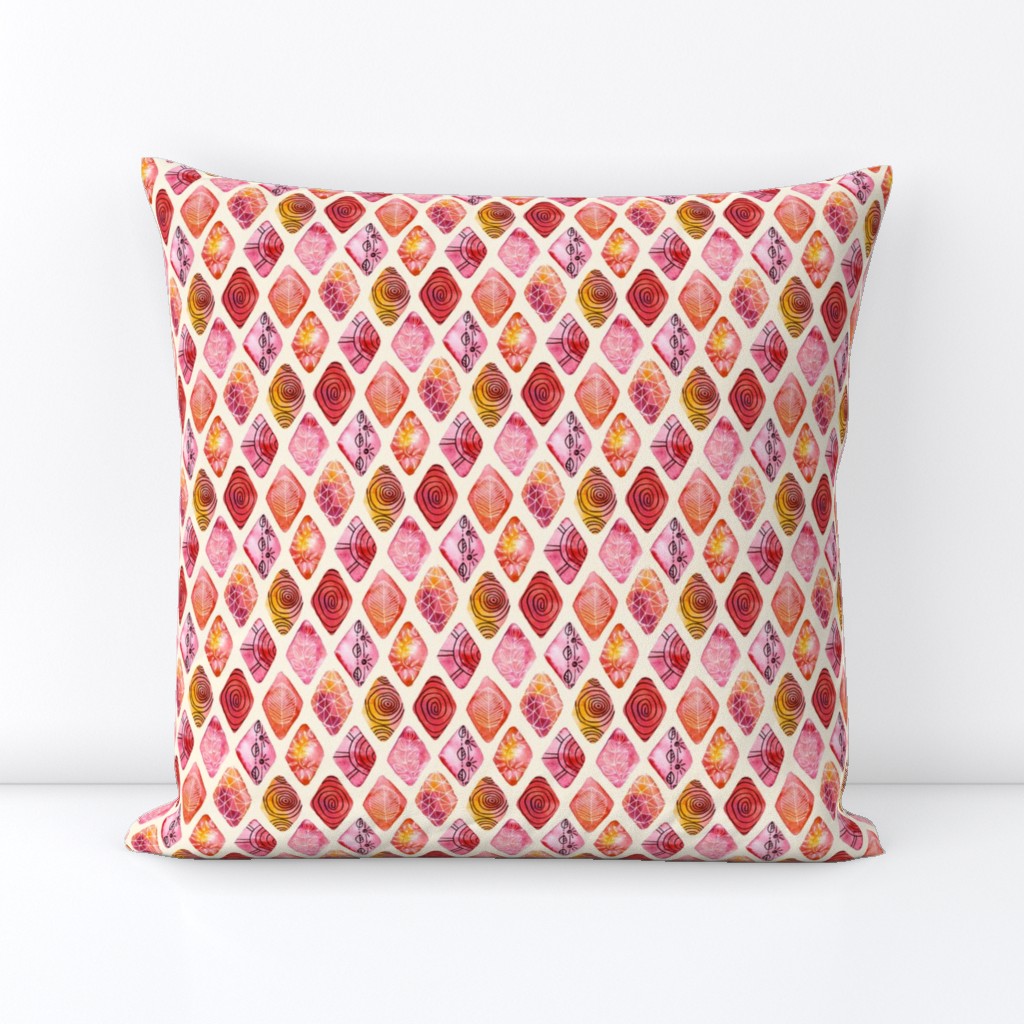 Patterned Watercolor Diamonds  (Small version)  