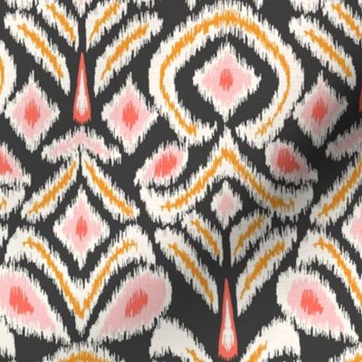 ikat flower - charcoal