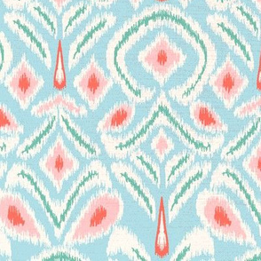 ikat flower - light blue