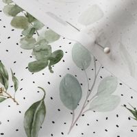 Earth Tone Eucalyptus // Black and White Dots