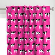 (large scale) cows on hot pink - farm fabric C19BS