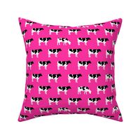 cows on hot pink - farm fabric C19BS