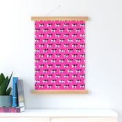 cows on hot pink - farm fabric C19BS