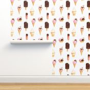 10" Watercolor Fruit Popsicles, Ice Cream, Popsicles fabric, ice cream fabric, summer fabric 1-1