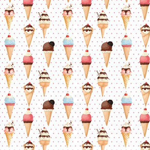 7" Watercolor Fruit Popsicles, Ice Cream, Popsicles fabric, ice cream fabric, summer fabric 3-1