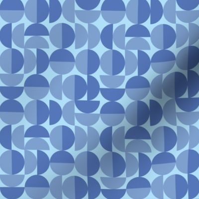 Blue Round Geometric Circles, Shades of Blue Rounds