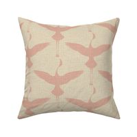 Flamingo Silhouettes on Natural Linen