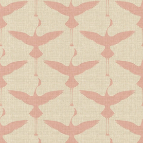 Flamingo Silhouettes on Natural Linen